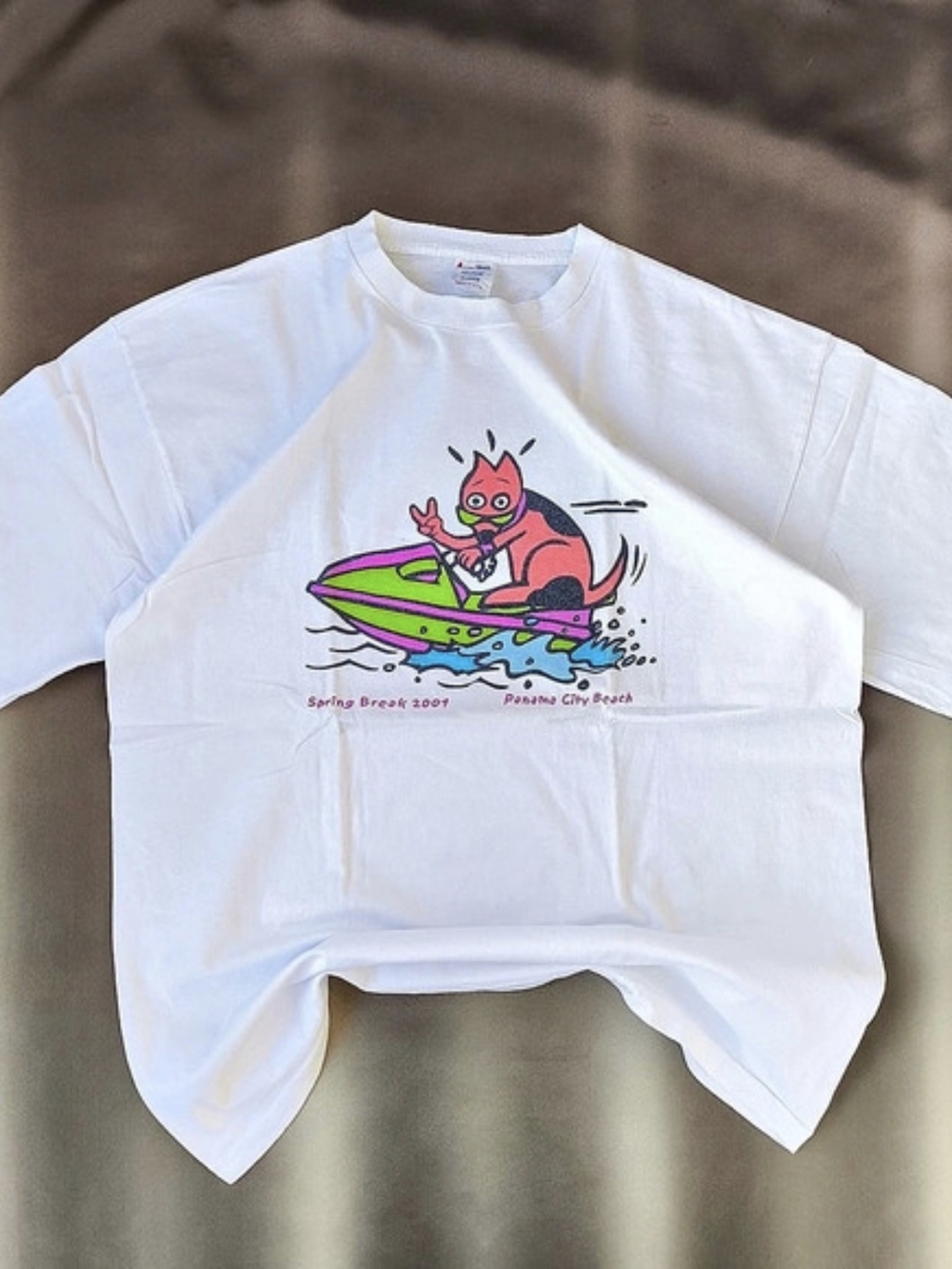 Single Stich Ameritee Graphic 2001 Short Sleeve Tee White XL